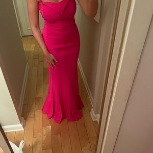 Hot pink scuba material gown